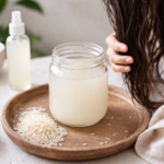 Eau de riz préparée pour soin des cheveux