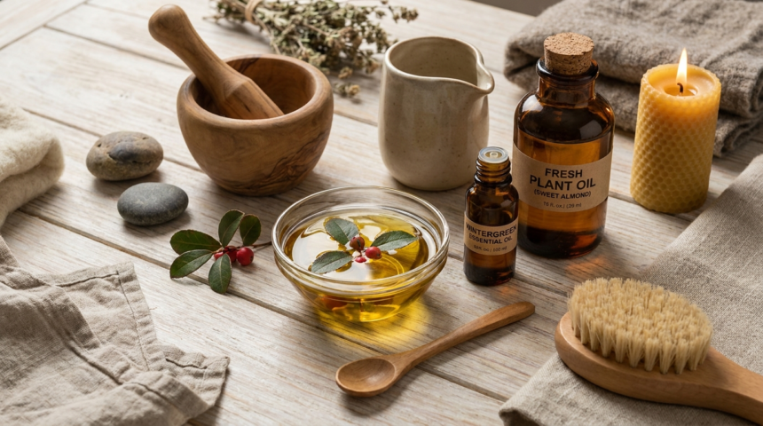 faire son huile de massage gaulthérie