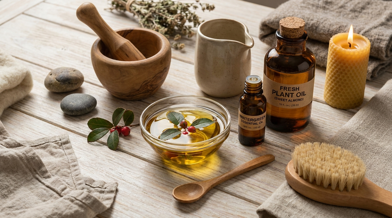 faire son huile de massage gaulthérie