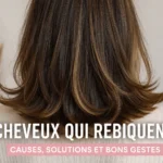 Cheveux mi-longs qui rebiquent vers l’extérieur