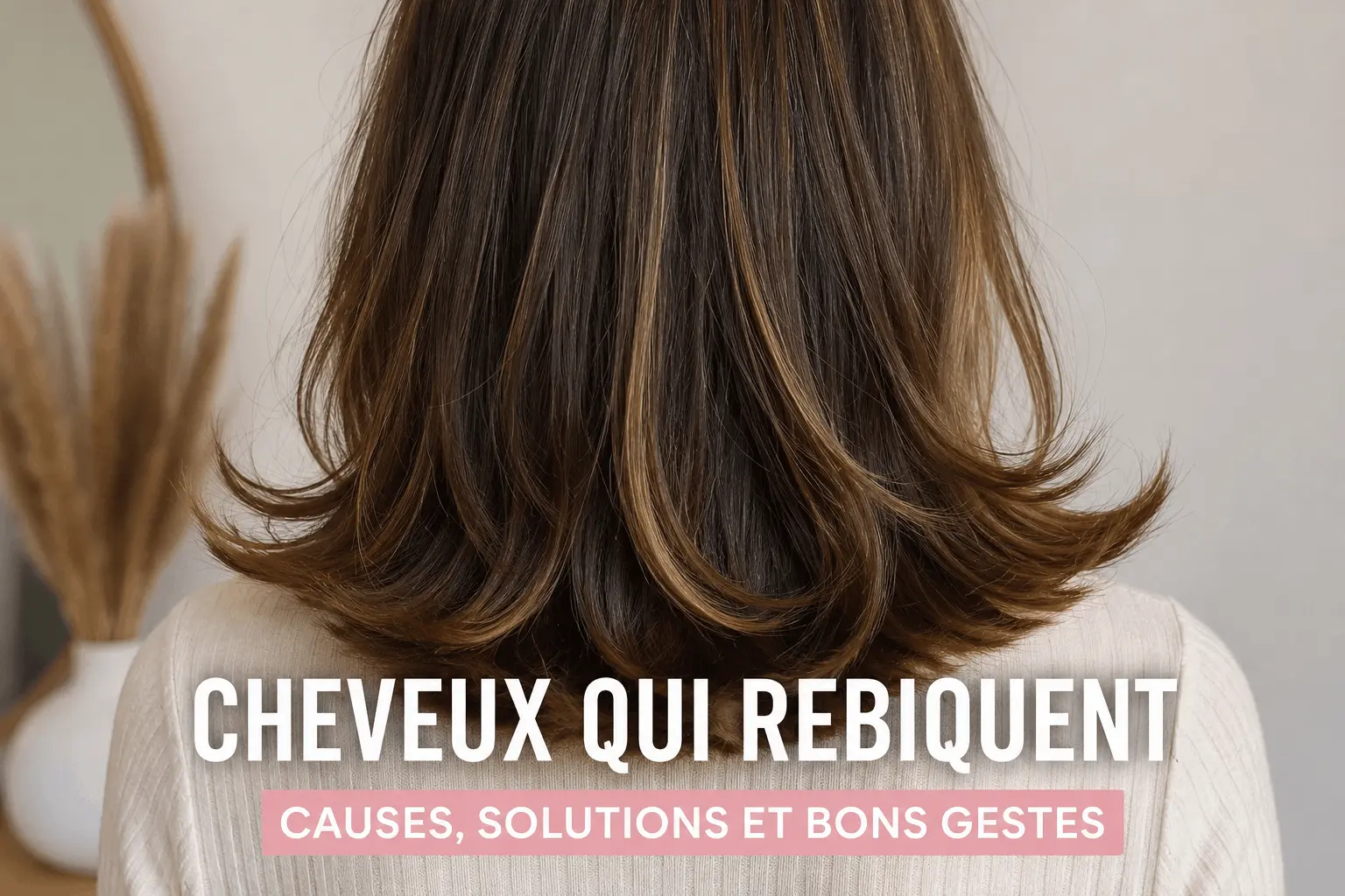 Cheveux mi-longs qui rebiquent vers l’extérieur