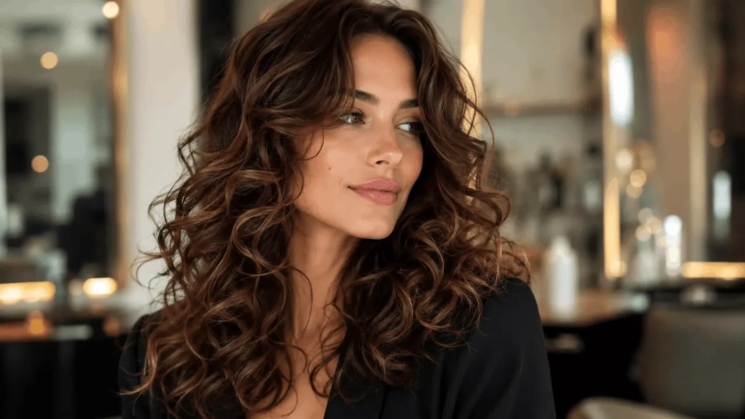 Permanente femme avec boucles souples et naturelles